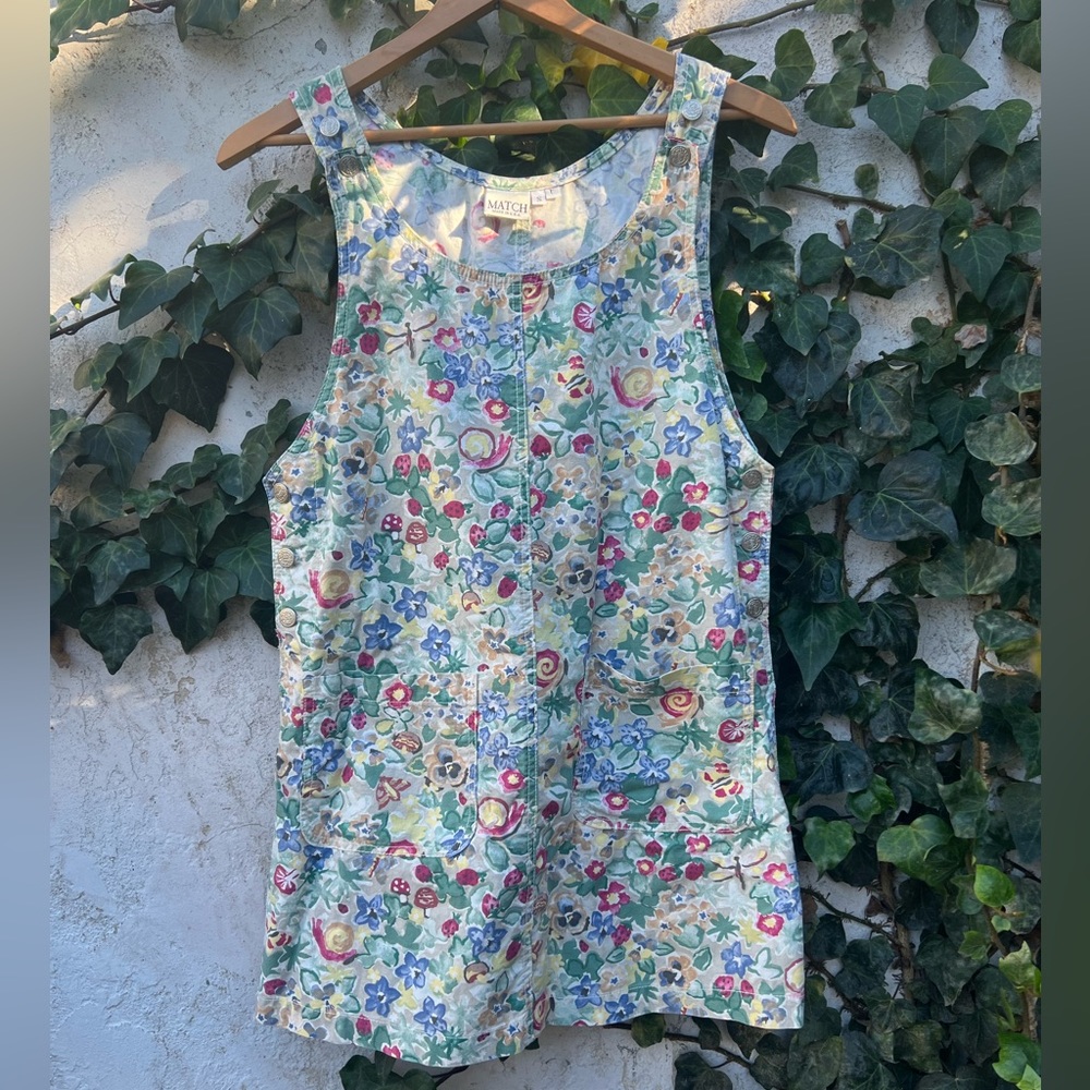 Match Made in USA Vintage Overall Dress with Pockets - Picture 2 of 3